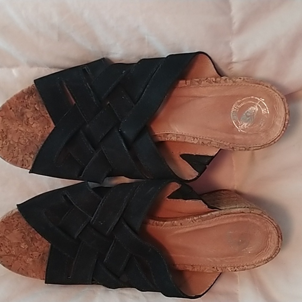 Nurture Black suede slip on